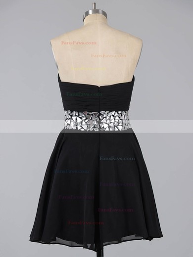 A-line Sweetheart Chiffon Short/Mini Crystal Detailing Short Prom Dresses #Favs02041948