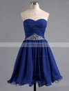 A-line Sweetheart Chiffon Short/Mini Crystal Detailing Short Prom Dresses #Favs02042295