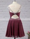 A-line Scoop Neck Chiffon Short/Mini Ruffles Short Prom Dresses #Favs02042461