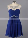 A-line Scoop Neck Chiffon Short/Mini Ruffles Short Prom Dresses #Favs02042461