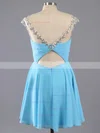 A-line Scoop Neck Chiffon Short/Mini Ruffles Short Prom Dresses #Favs02042461