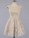 A-line Scoop Neck Lace Pearl Detailing Fabulous Short/Mini Short Prom Dresses #Favs020101436