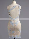 Sheath/Column One Shoulder Lace Short/Mini Appliques Lace Different Backless Short Prom Dresses #Favs020102346