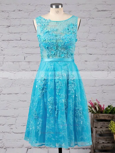 Girls A-line Scoop Neck Lace Appliques Lace Short/Mini Short Prom Dresses #Favs020102715