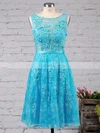 Girls A-line Scoop Neck Lace Appliques Lace Short/Mini Short Prom Dresses #Favs020102715