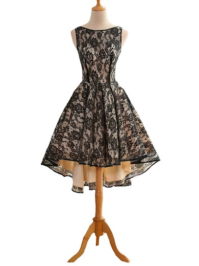 Informal A-line Scoop Neck Lace Asymmetrical Ruffles Backless Short Prom Dresses #Favs020102830