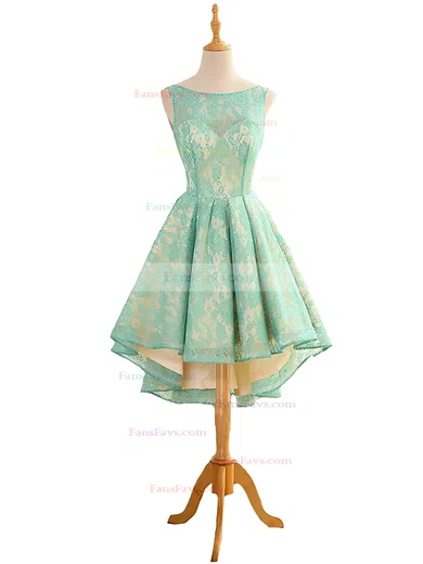 Informal A-line Scoop Neck Lace Asymmetrical Ruffles Backless Short Prom Dresses #Favs020102830