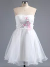 A-line Sweetheart Organza Short/Mini Sashes / Ribbons Short Prom Dresses #Favs02013244