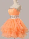 Ball Gown Sweetheart Organza Short/Mini Beading Short Prom Dresses #Favs02051735