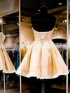 A-line Sweetheart Satin Short/Mini Pearl Detailing Popular Short Prom Dresses #Favs020102464