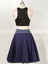 A-line Scoop Neck Satin Knee-length Ruffles New Style Two Piece Homecoming Dresses #Favs020102538