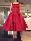 Ball Gown Square Neckline Satin Tea-length Bow Short Prom Dresses #Favs020103061