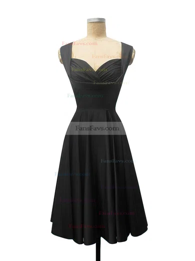 A-line Sweetheart Knee-length Satin Prom Dresses with Ruffle #Favs02013400