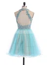 Short/Mini A-line Scoop Neck Tulle Beading Open Back Amazing Short Prom Dresses #Favs020100862