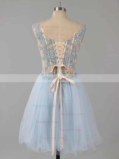 Sexy Short/Mini A-line Tulle Appliques Lace Off-the-shoulder Short Prom Dresses #Favs020101466