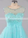 A-line Scoop Neck Tulle Short/Mini Beading New Arrival Short Prom Dresses #Favs020101797