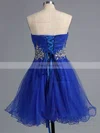 Famous A-line Sweetheart Tulle Short/Mini Crystal Detailing Royal Blue Short Prom Dresses #Favs020101916