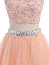 Two Piece Scoop Neck Open Back Tulle Appliques Lace Short/Mini Short Prom Dresses #Favs020102152