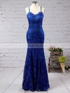 Trumpet/Mermaid Sweetheart Lace Sweep Train Appliques Lace Prom Dresses #Favs02016794