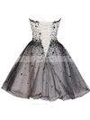 A-line Sweetheart Tulle Short/Mini Beading Short Prom Dresses #Favs020102560