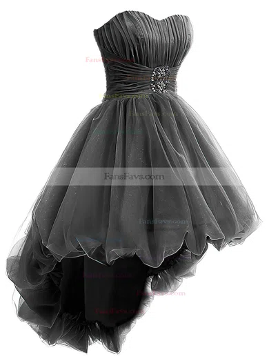 Princess Sweetheart Tulle Asymmetrical Beading Different Short Prom Dresses #Favs020102748