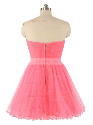 A-line Sweetheart Tulle Short/Mini Beading Wholesale Short Prom Dresses #Favs020102932