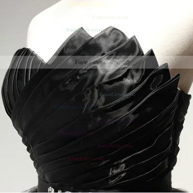 A-line Sweetheart Tulle Short/Mini Sashes / Ribbons Black Girls Short Prom Dresses #Favs020103728