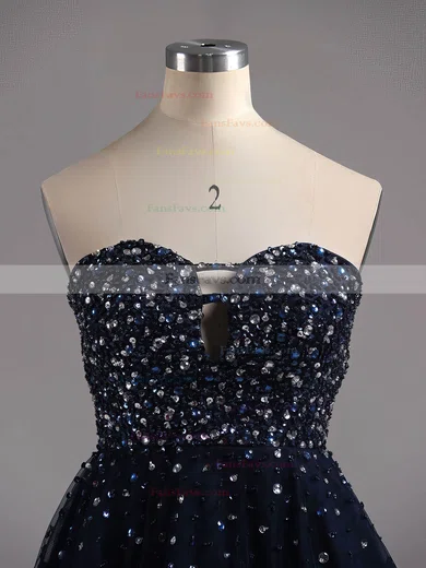 A-line Sweetheart Tulle Short/Mini Beading Short Prom Dresses #Favs02016389