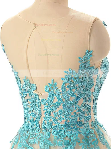 New Style Tulle with Appliques Lace Scoop Neck Short/Mini Short Prom Dresses #Favs02019690