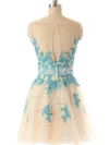 New Style Tulle with Appliques Lace Scoop Neck Short/Mini Short Prom Dresses #Favs02019690