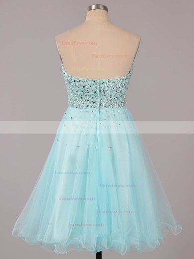 A-line Sweetheart Tulle Short/Mini Ruffles Short Prom Dresses #Favs02051314
