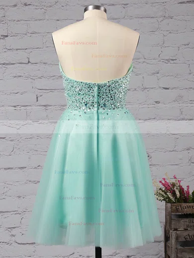 A-line Sweetheart Tulle Short/Mini Ruffles Short Prom Dresses #Favs02051314