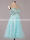 A-line Sweetheart Tulle Short/Mini Ruffles Short Prom Dresses #Favs02051314
