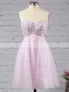 A-line Sweetheart Tulle Short/Mini Ruffles Short Prom Dresses #Favs02051314