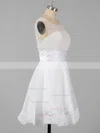 A-line Scoop Neck Tulle Short/Mini Beading Short Prom Dresses #Favs02051621