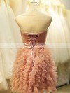 Short/Mini Pearl Pink Tiered Tulle Lace-up Beautiful Ball Gown Homecoming Dress #Favs02051775