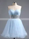 A-line Sweetheart Tulle Short/Mini Crystal Detailing Short Prom Dresses #Favs02111410