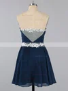Original A-line Sweetheart Tulle Chiffon Short/Mini Appliques Lace Short Prom Dresses #Favs020100990