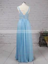 A-line V-neck Chiffon Floor-length Beading Prom Dresses #Favs020105038