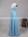 A-line V-neck Chiffon Floor-length Beading Prom Dresses #Favs020105038