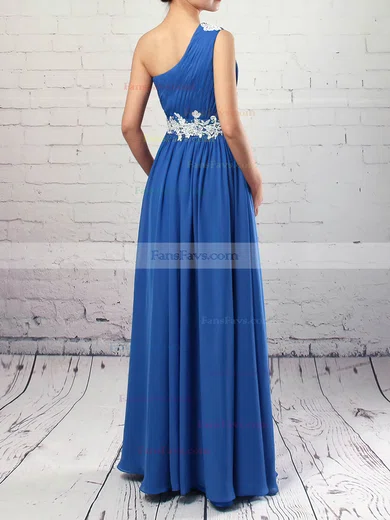 Empire One Shoulder Chiffon Floor-length Beading Prom Dresses #Favs020105040
