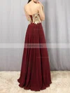 A-line Strapless Chiffon Floor-length Beading Prom Dresses #Favs020105046