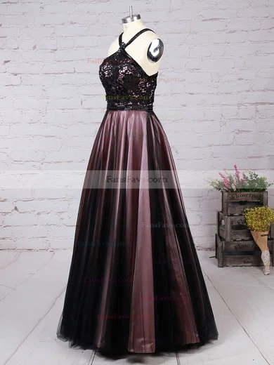 Ball Gown Halter Lace Tulle Floor-length Beading Prom Dresses #Favs020105048
