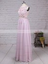 A-line Scoop Neck Lace Chiffon Floor-length Appliques Lace Prom Dresses #Favs020105054