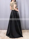 Princess V-neck Satin Floor-length Appliques Lace Prom Dresses #Favs020105063