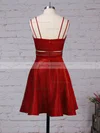 A-line V-neck Satin Short/Mini Pockets Prom Dresses #Favs020105080