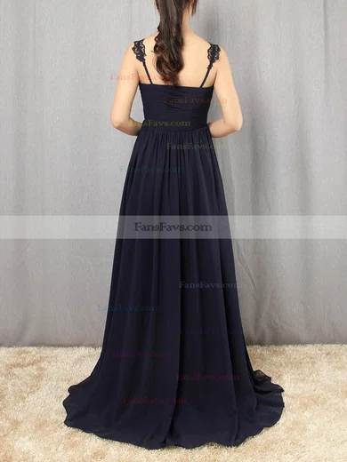 Empire V-neck Chiffon Floor-length Appliques Lace Prom Dresses #Favs020105081