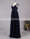 Empire V-neck Chiffon Floor-length Appliques Lace Prom Dresses #Favs020105081