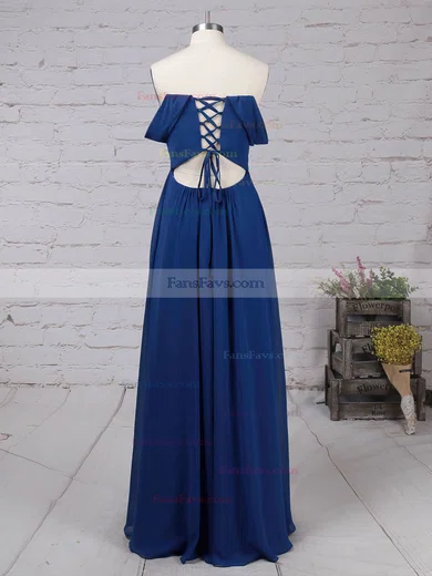 A-line Off-the-shoulder Chiffon Floor-length Ruffles Prom Dresses #Favs020105083