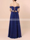 A-line Off-the-shoulder Chiffon Floor-length Ruffles Prom Dresses #Favs020105083